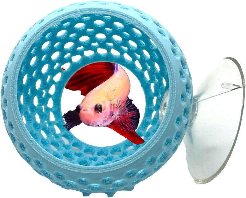 CTWPets Store Betta Bulb Hide | Betta Rest Fish Tank Ornament | Aquarium Cave with Suction Cup for Small Fish Tank, Betta Habitat, Shrimp Hideout, Aquatic Decor (Cotton Candy Blue) - Image 1